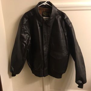 Men’s Dark Brown U.S. Wings XL-Long Leather Jacket